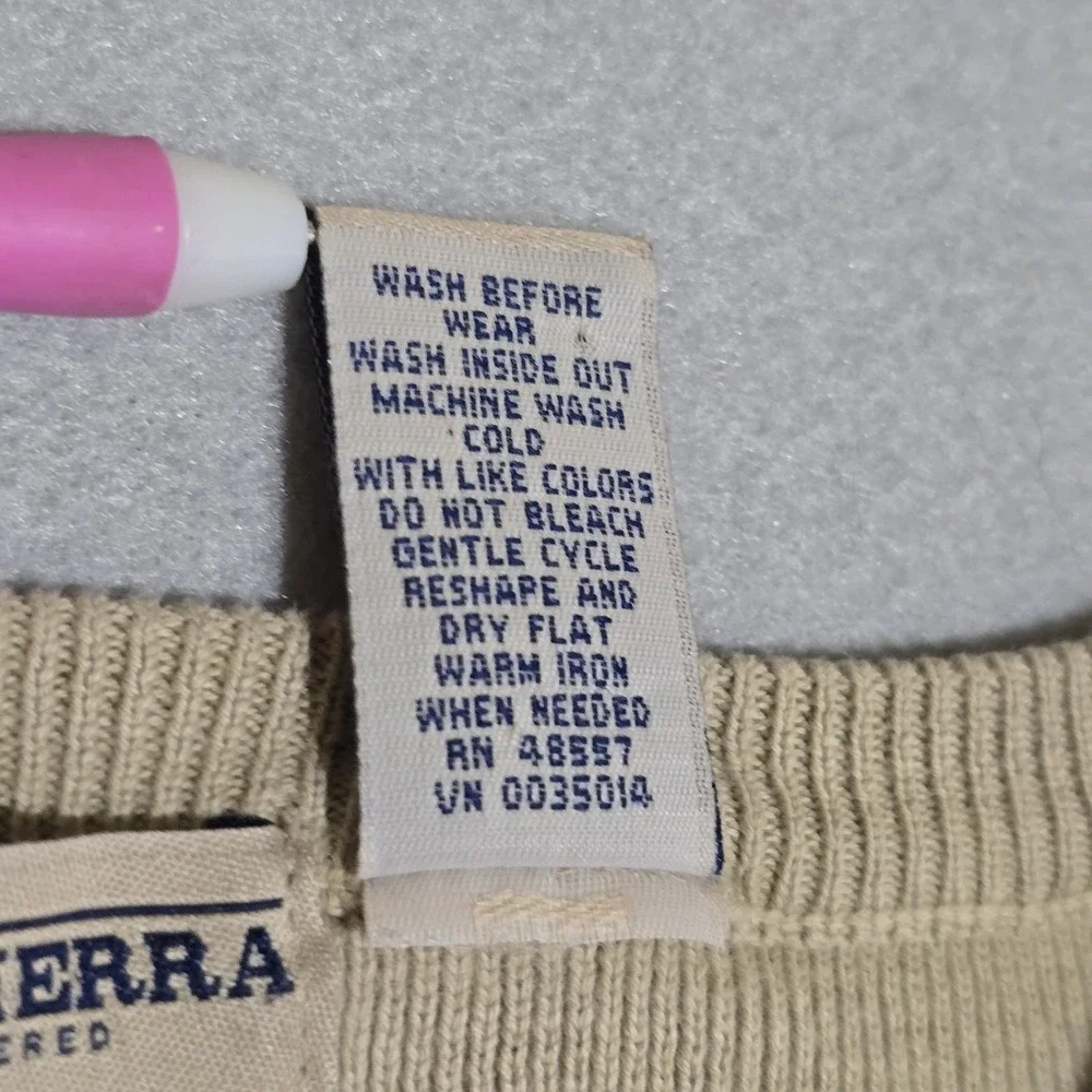 High Sierra Men‎ XL Beige Cotton Sweater V-Neck Vintage Ribbed Striped Australia